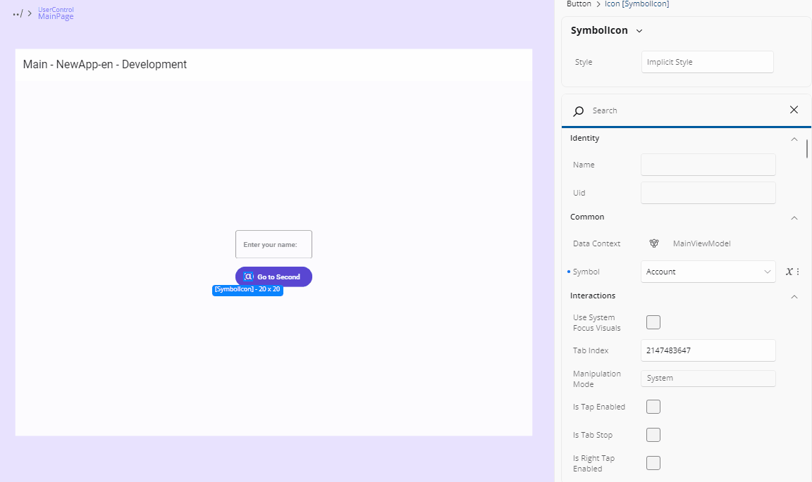 GIF showing how to leave the Complex Type editor on the Properties panel