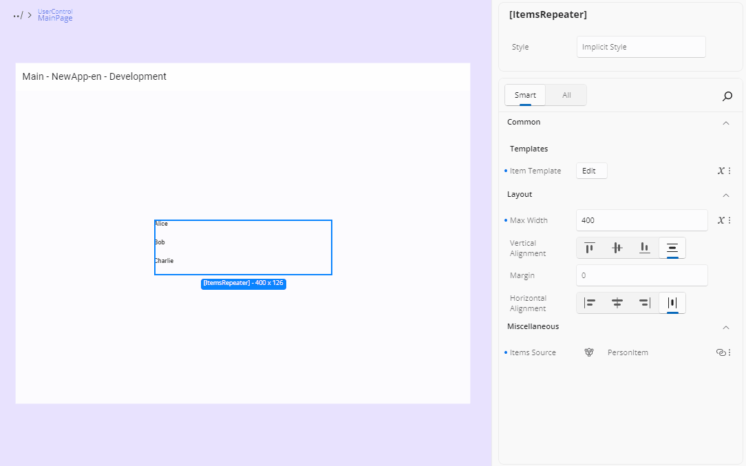 GIF showing how to use the Template Editor